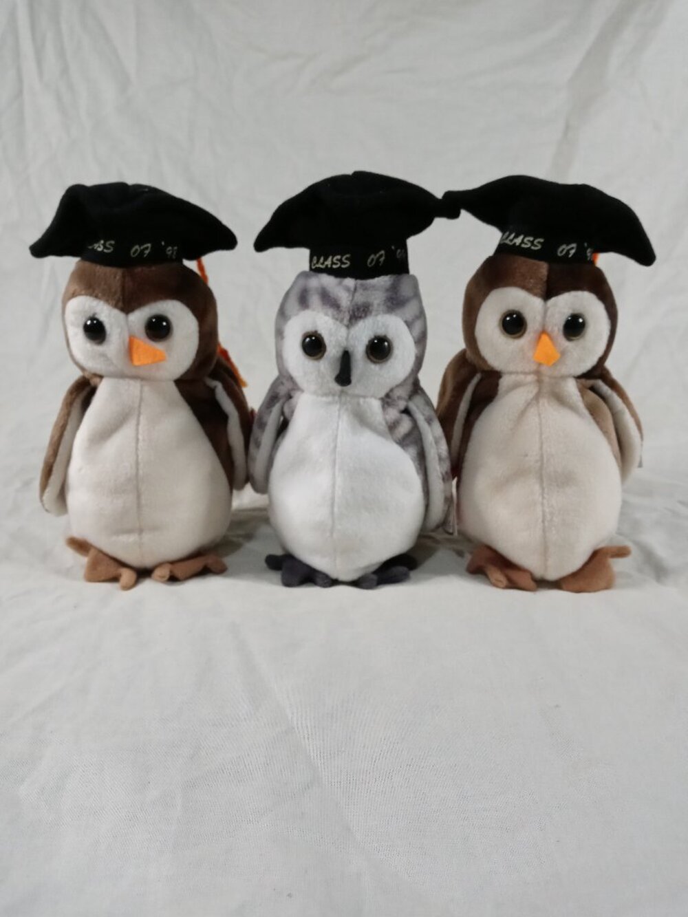 Ty Beanie Babies Original 3 Rare Plush Vintage 98'/ 99' Owls Wise & Wiser w Tags